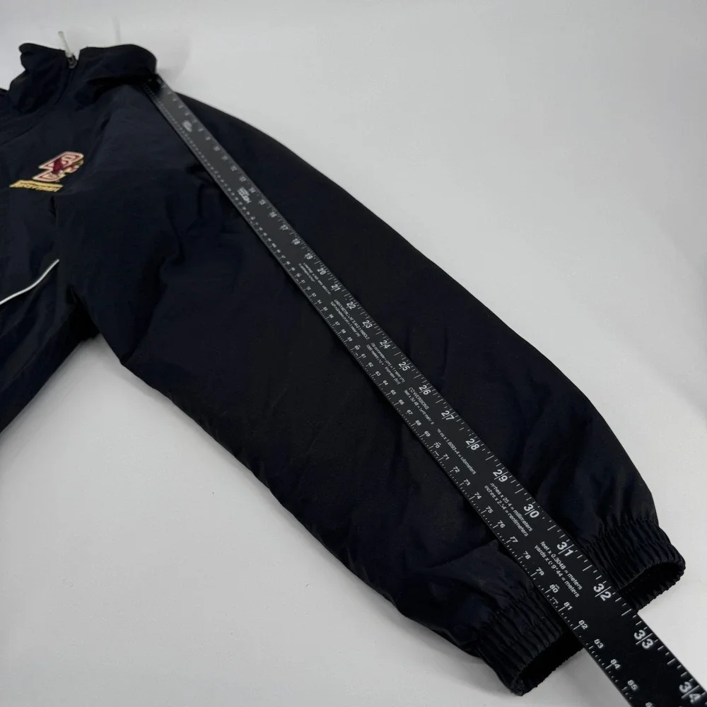VTG Reebok Boston College Basketball Jacket Mens Small Black Full Zip Puffer